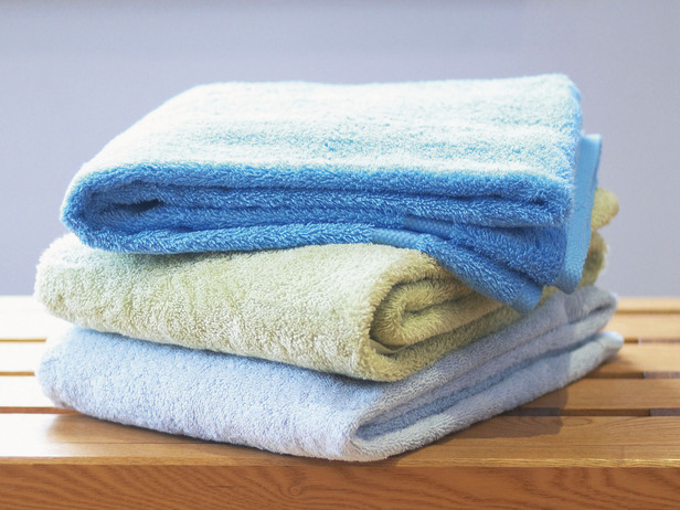 Freshly laundered folded towels