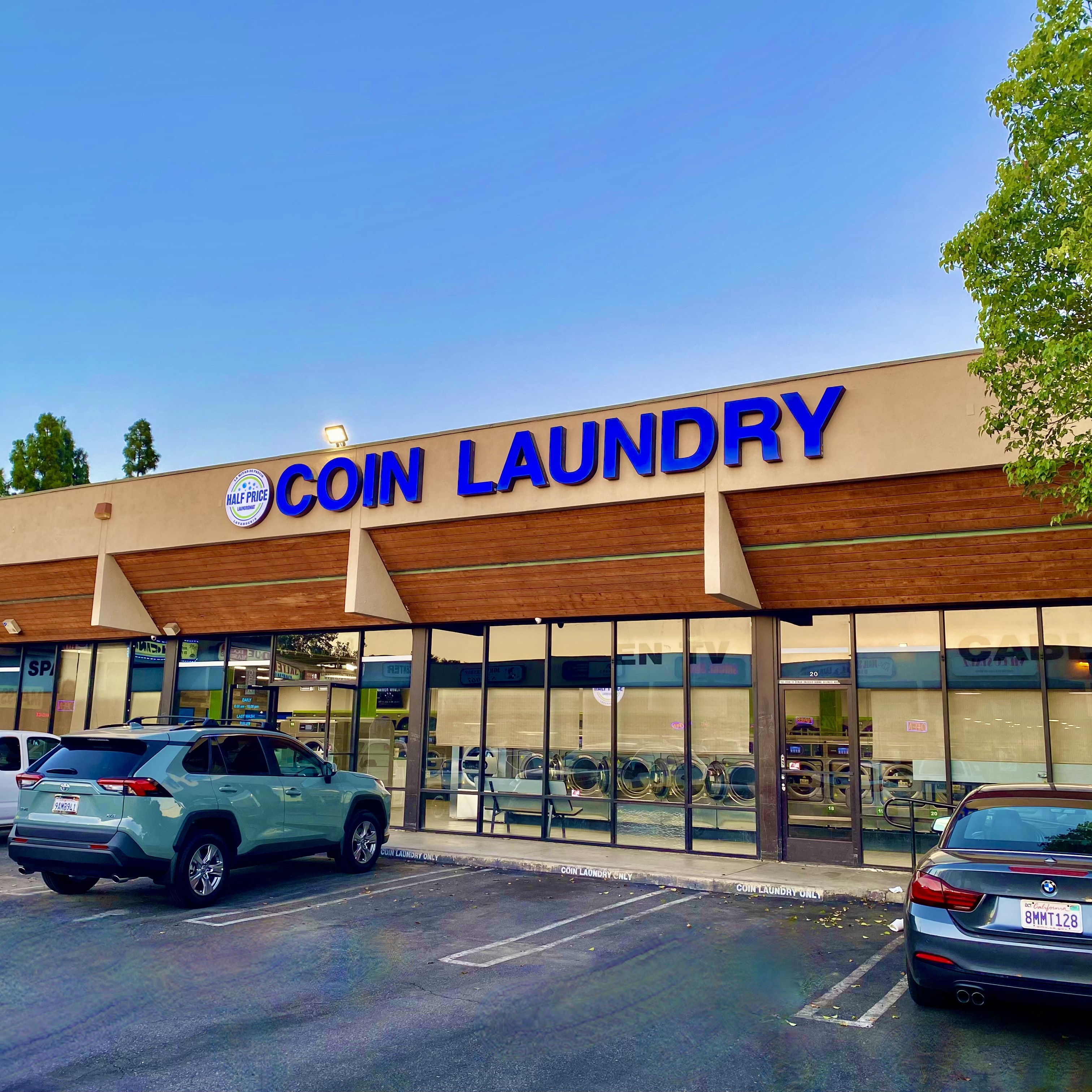 Half Price Laundromat Winnetka storefront — COIN LAUNDRY on Roscoe Blvd