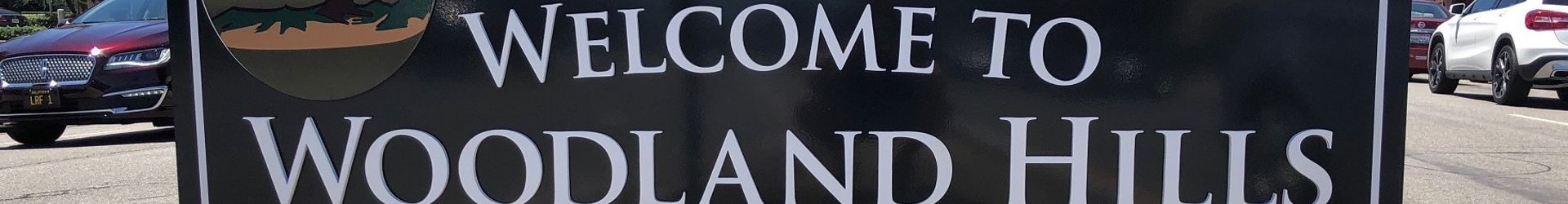 Welcome To Woodland Hills Monument Sign