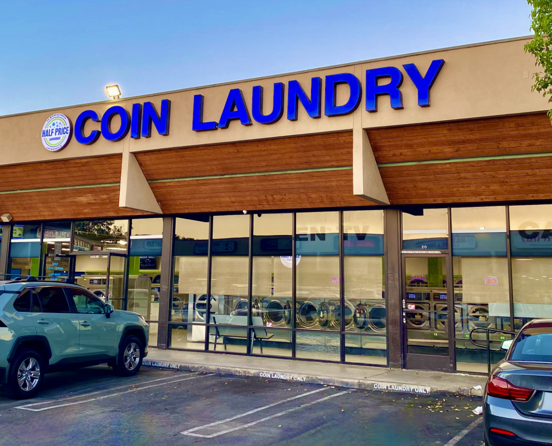 Half Price Laundromat Winnetka storefront on Roscoe Blvd